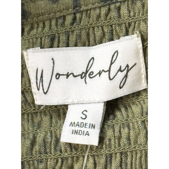 Wonderly Long Sleeve Blouse Top Women’s Small Green Boho Peasant Smocked NWT - Picture 8 of 8